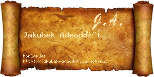Jakubek Adeodát névjegykártya